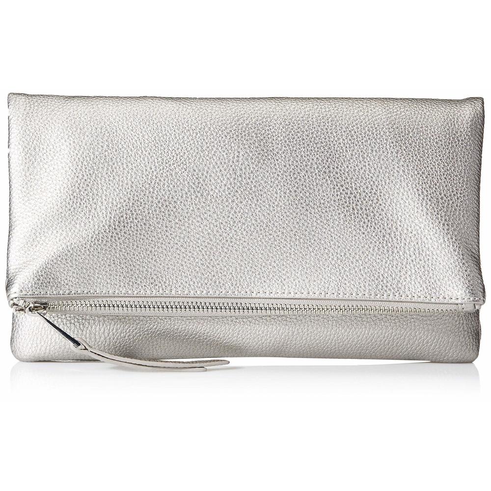 Southampton Zier Foldover Clutch, Metallic Silver, One Size <3